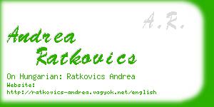 andrea ratkovics business card